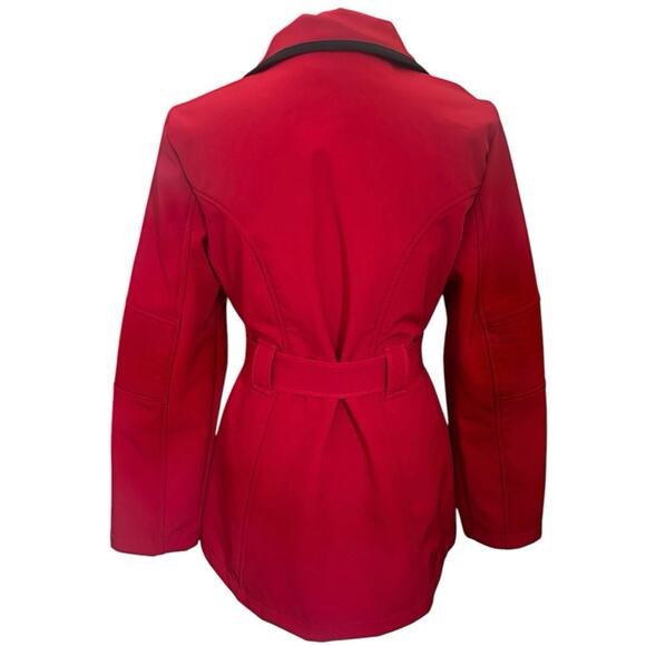 London Fog Red Zip-up Tie Waist Soft Shell Jacket Size S - Picture 4 of 7